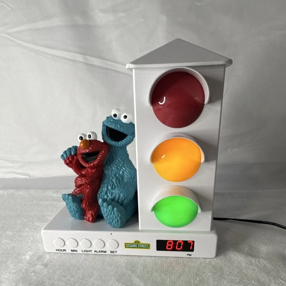 Sesame Street Elmo & Cookie Monster Traffic Light Digital Alarm Night Light